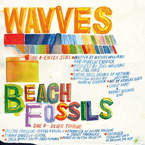 Painted album cover for Wavves X Beach Fossils’ “Enter Still / Silver Tongue” vinyl.