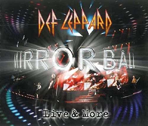 Def Leppard “Mirrorball” CD cover with band performing under a disco ball.