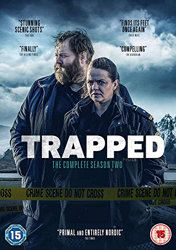 DVD cover for "Trapped" Season 2, featuring two serious-faced detectives.