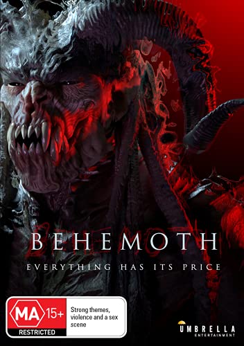 DVD cover for "Behemoth" featuring a monstrous, horned creature in red light.