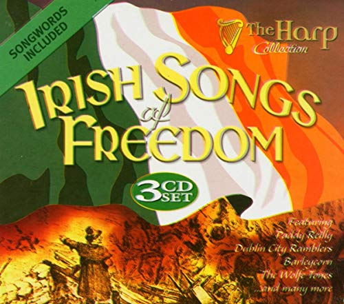 CD cover for "Irish Songs of Freedom" with Irish flag and historical scene.