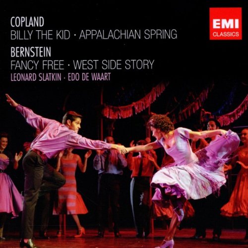 CD cover featuring dancers from “West Side Story” in pink attire.