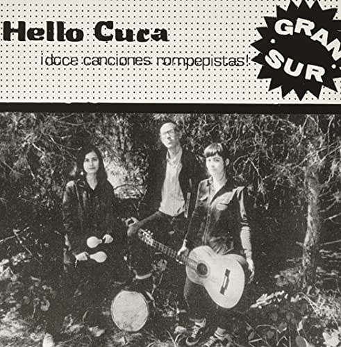 Black and white vinyl record cover featuring a band with instruments.