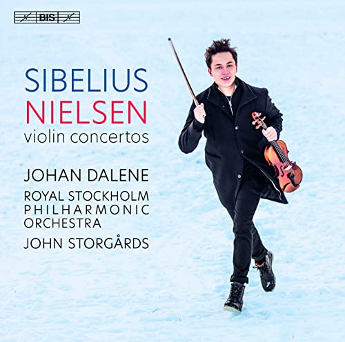 CD cover featuring violinist Johan Dalene with violin and orchestra details.