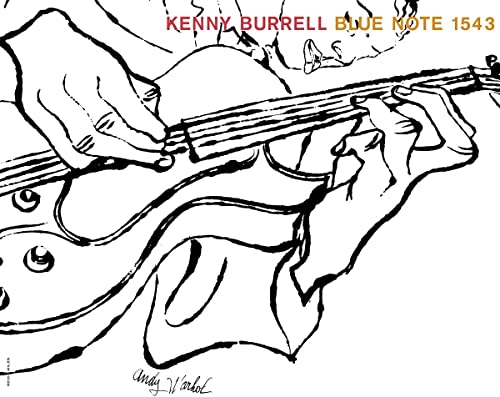 Black and white sketch of hands playing a jazz guitar.