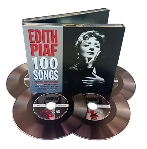 Four-CD box set of Edith Piaf’s 100 songs, with her portrait on the cover.