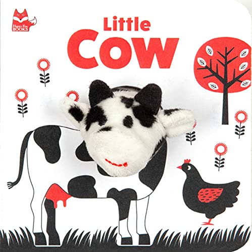 Little Cow (Happy Fox Books) Finger Puppet Board Book with High-Contrast Art in Black, White, and Red Designed Specifically for Babies; Soft Plush Cow ... Finger Puppet Books): A Finger Puppet Book