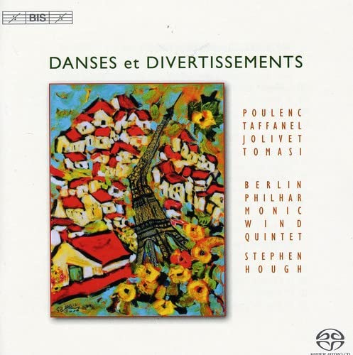 CD cover with colorful painting of a town and the Eiffel Tower.