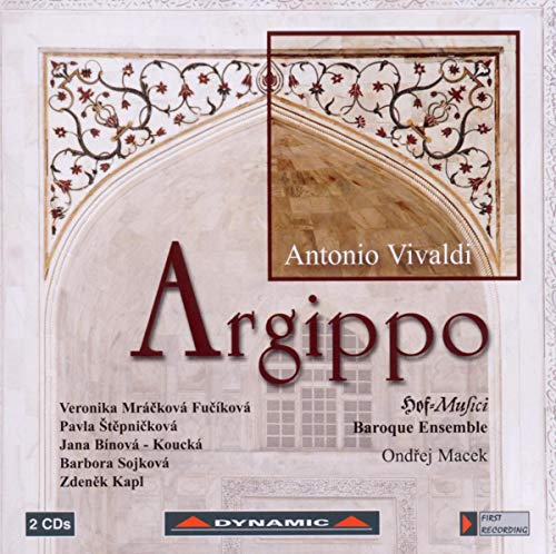 CD cover for Vivaldi's Argippo featuring an architectural arch design and text details.