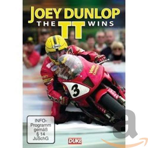 DVD cover featuring motorcycle racer Joey Dunlop in racing gear.