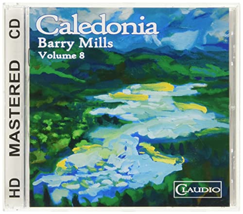 CD case for Barry Mills’ “Caledonia” with painted landscape artwork.