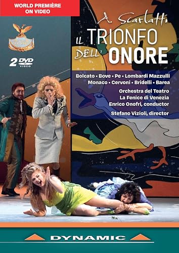 DVD cover for Scarlatti’s “Il Trionfo Dell’Onore” opera, featuring performers.