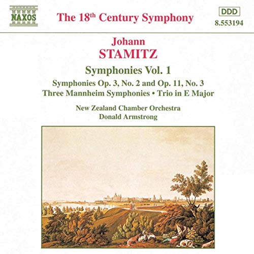 CD cover for Stamitz’s Symphonies, Vol. 1, with landscape painting.