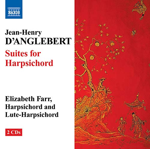 Red CD cover featuring ornate gold floral designs and composer text.