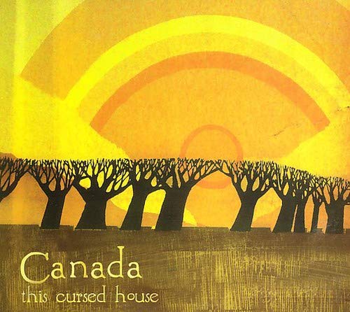 CD cover with a yellow and orange abstract eye over trees.