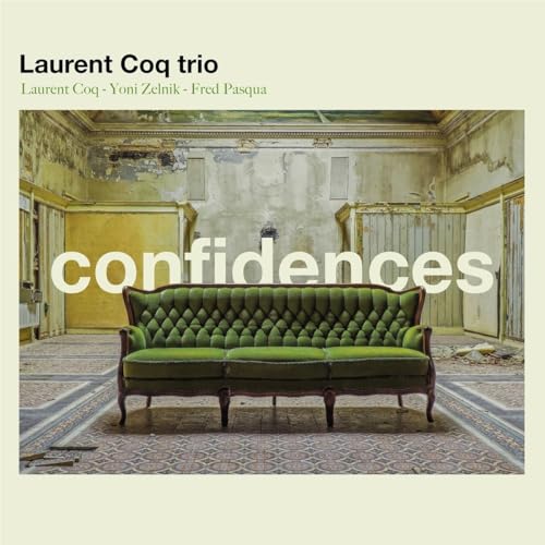 CD cover: green sofa in a decaying, ornate room, text “confidences”.