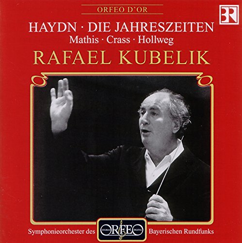 Red CD cover featuring conductor Rafael Kubelik in performance.
