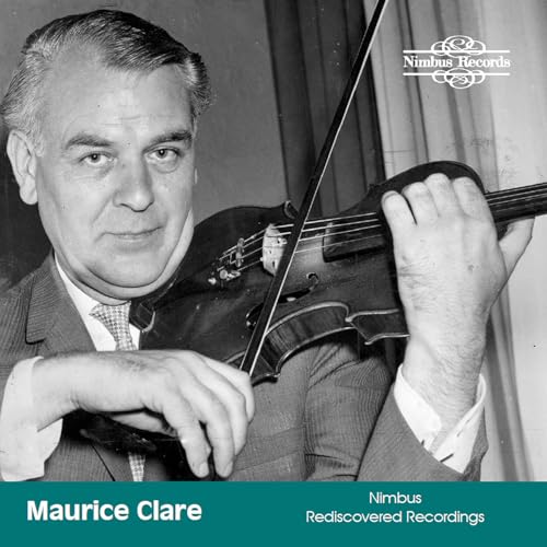 Black and white portrait of Maurice Clare playing the violin.