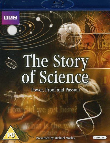 Blu-ray cover for “The Story of Science” with planetary and biological imagery.