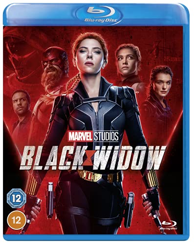 Black Widow Blu-ray cover featuring Scarlett Johansson and supporting cast.