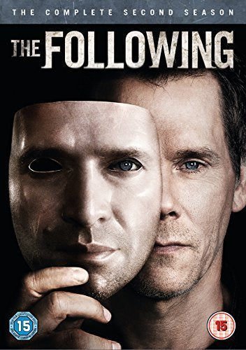 DVD cover for "The Following" Season 2, featuring a man and mask.