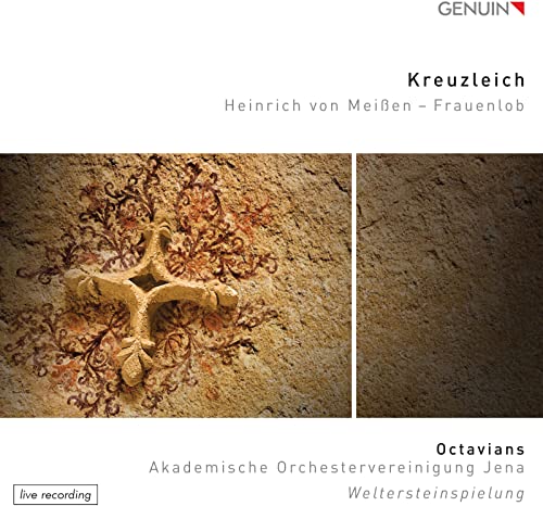 CD cover with a textured, golden cross against a stone background.