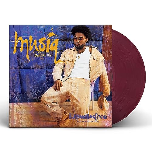 Musiq Soulchild album cover and dark red vinyl record shown.
