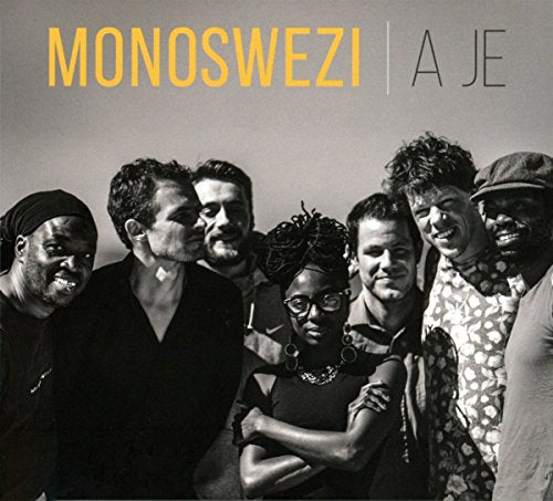 Black and white photo of a musical group, album cover for Monoswezi.