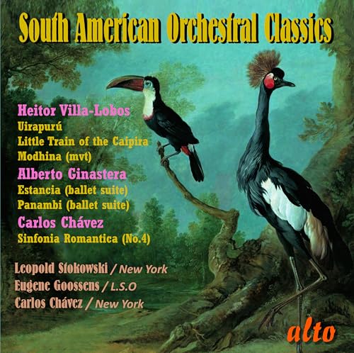 CD cover: toucans, orchestral music composers' names, and lush greenery.