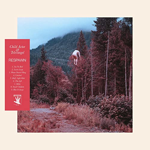 Vinyl album cover: figure suspended amongst reddish-brown trees and mountains.