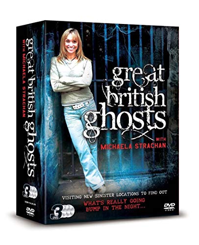 DVD cover for “Great British Ghosts” featuring Michaela Strachan in front of a haunted house.
