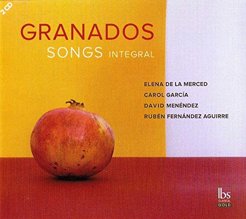 CD cover featuring a pomegranate, text reading Granados Songs Integral, and artist names.