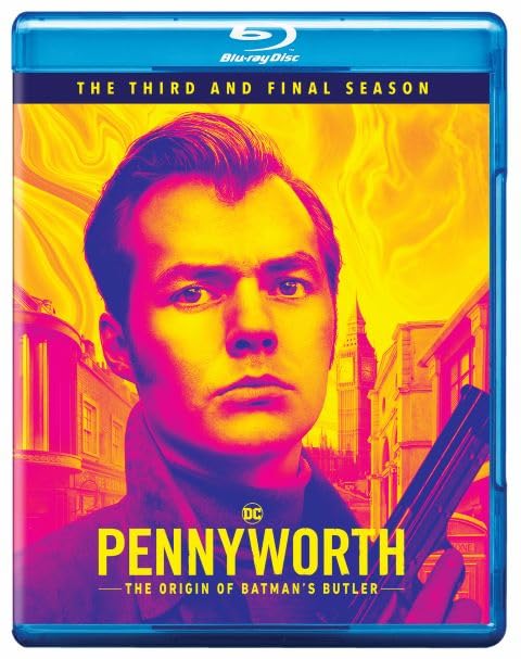 Pennyworth Season 3 Blu-ray case featuring Alfred Pennyworth’s portrait.
