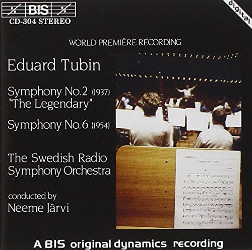 CD cover for Tubin symphonies with conductor and sheet music.
