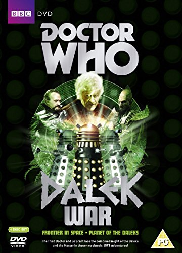 Doctor Who Dalek War DVD cover featuring the Third Doctor, Daleks, and the Master.
