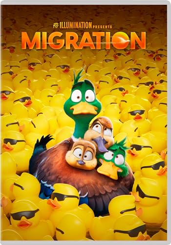 Four animated ducks surrounded by a crowd of yellow rubber ducks wearing sunglasses.