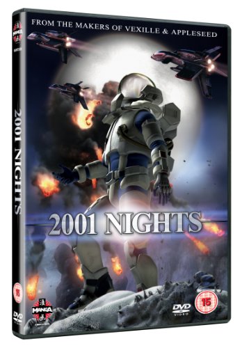 DVD cover for "2001 Nights" featuring a futuristic soldier and fighter jets.