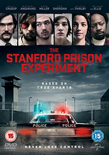 DVD cover for "The Stanford Prison Experiment" featuring cast and prison imagery.
