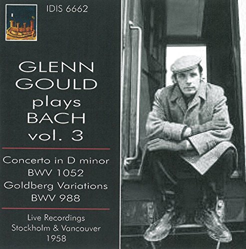 CD cover featuring pianist Glenn Gould in a tweed jacket and cap.