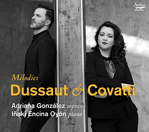 CD cover: Adriana Gonzalez, pianist Iñaki Encina Oyón, in black and white.