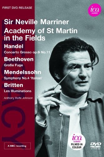 DVD cover featuring conductor Sir Neville Marriner in black and white.