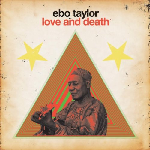 CD cover: portrait of Ebo Taylor within a geometric, colorful design.