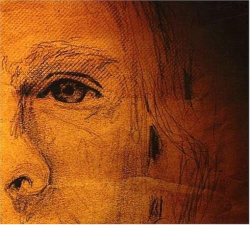 Close-up sketch of a person’s eye and partial face in warm tones.
