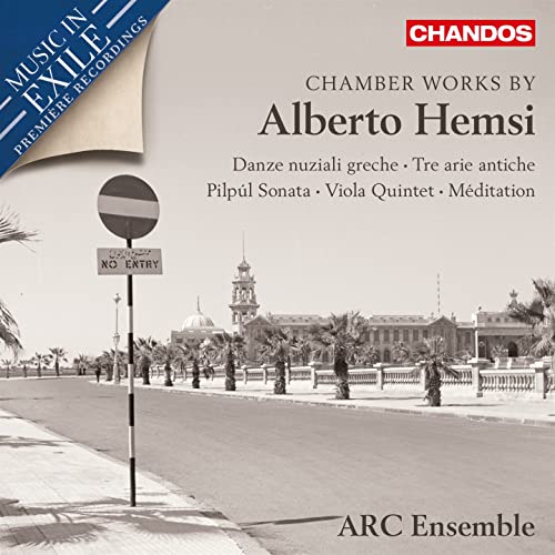 CD cover: black and white street scene with composer’s name and works listed.