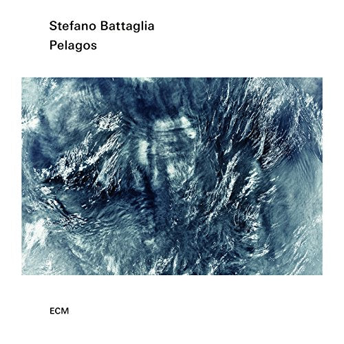 CD cover for Stefano Battaglia’s “Pelagos” featuring abstract blue ocean waves.
