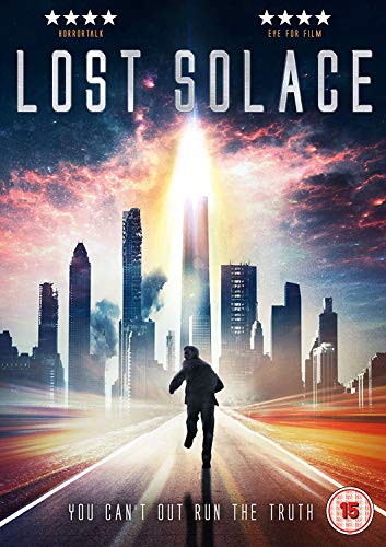 Lost Solace" DVD cover: a person running toward a damaged city skyline.