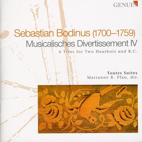 CD cover for Sebastian Bodinus’ “Musicalisches Divertissement IV” with floral design.
