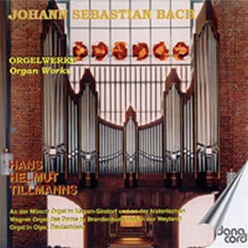 CD cover for Bach’s Organ Works performed by Hans Helmut Tillmanns, featuring an organ.