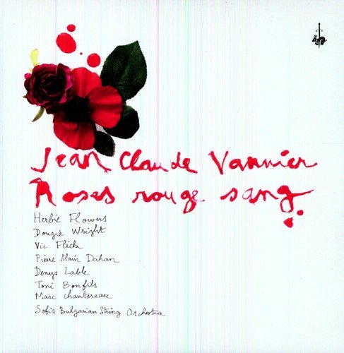 Record album cover with red roses and handwritten title "Roses rouge sang".