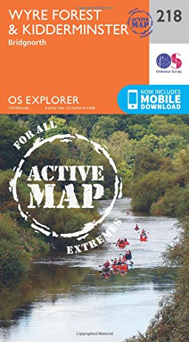 OS Explorer Map Active (218) Kidderminster and Wyre Forest